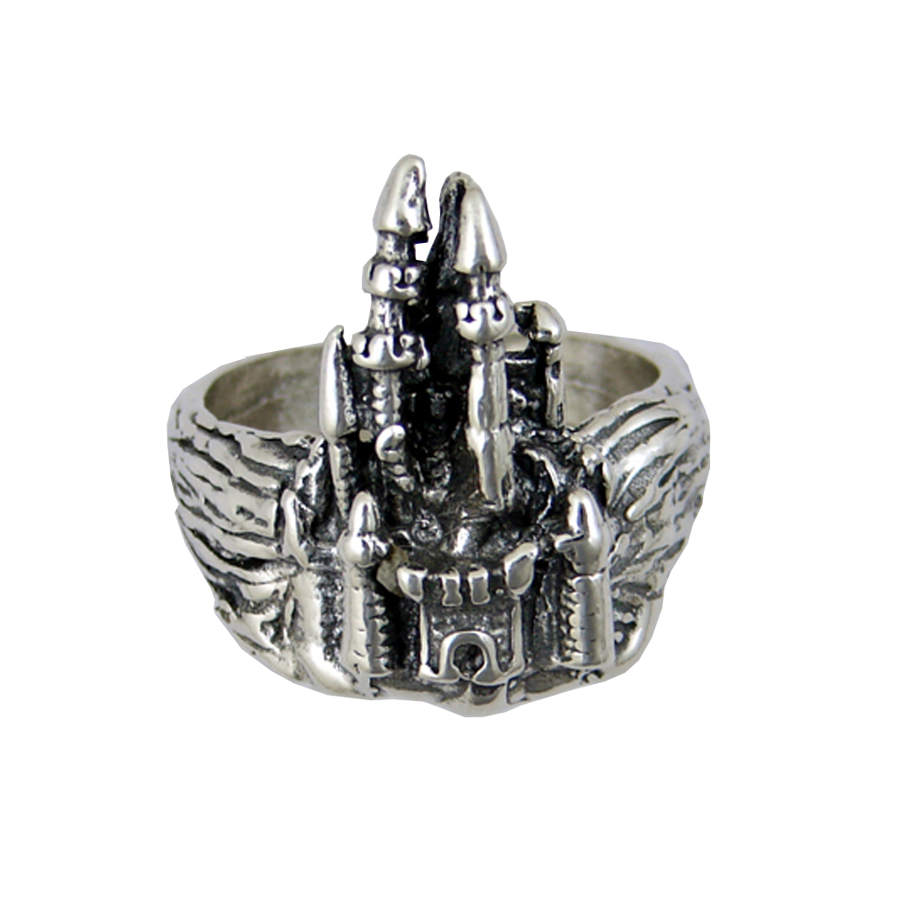 Sterling Silver Castle Ring Size 8