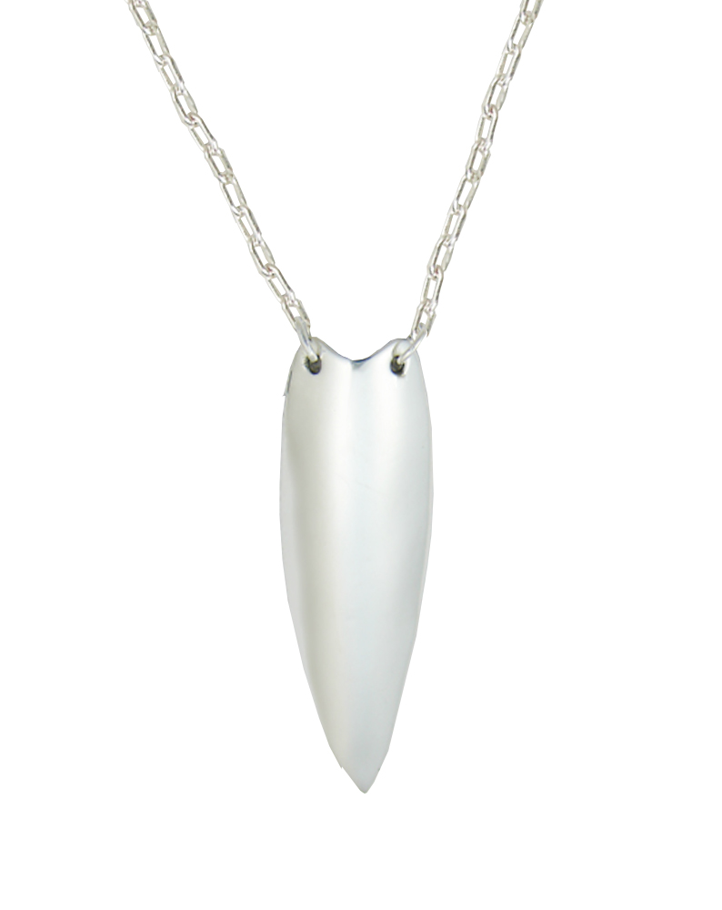 Sterling Silver Long Dragons Tooth Aromatherapy Pendant Necklace