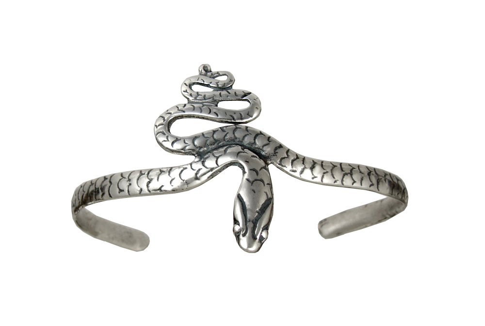 Sterling Silver Snake Cuff Bracelet