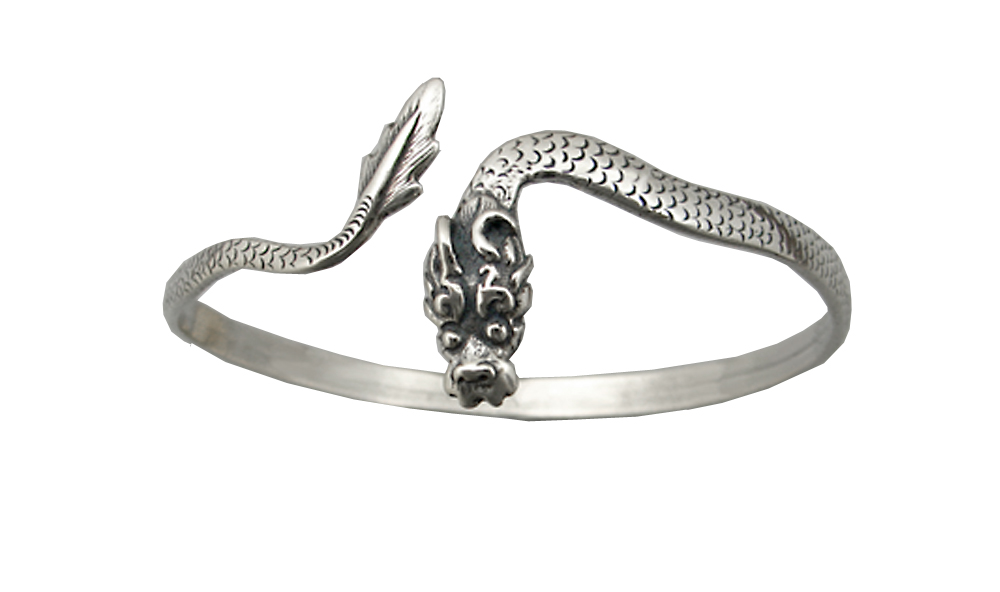 Sterling Silver Dragon Bangle Bracelet