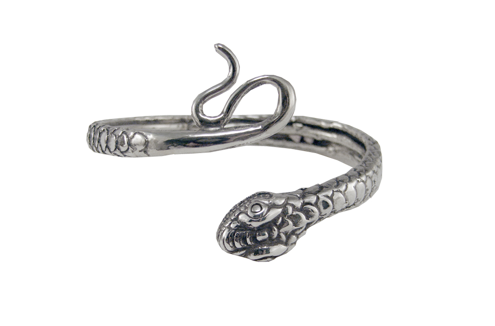 Sterling Silver Heavyweight Snake Bangle Bracelet
