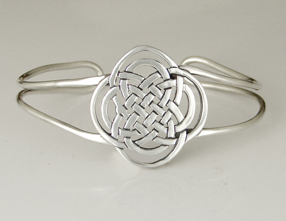 Sterling Silver Cuff Bracelet with the Celtic Knotwork Pattern