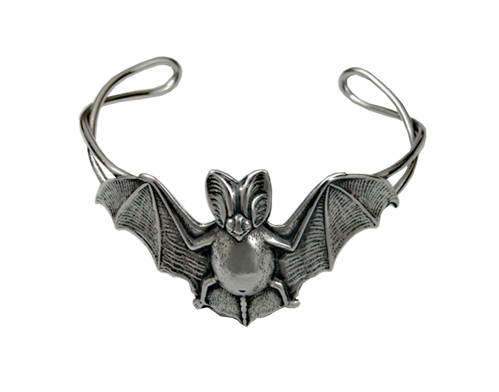 Sterling Silver Bat Cuff Bracelet