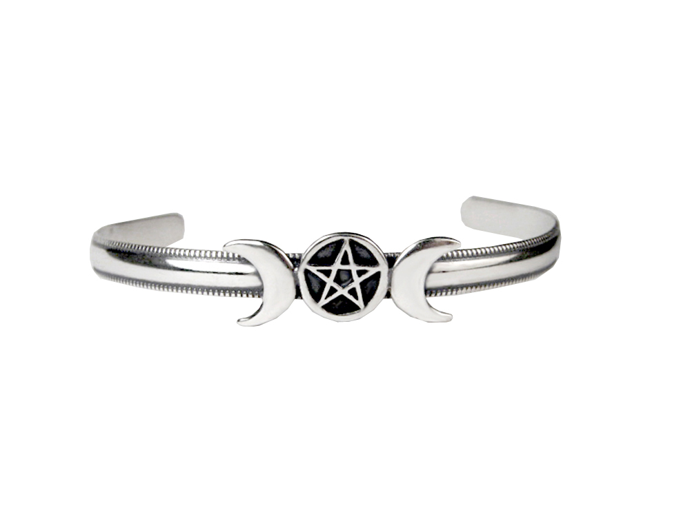 Sterling Silver Triple Goddess Cuff Bracelet