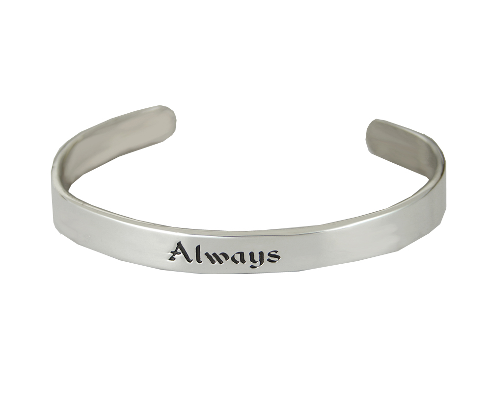 Sterling Silver "Always" Message Cuff Bracelet