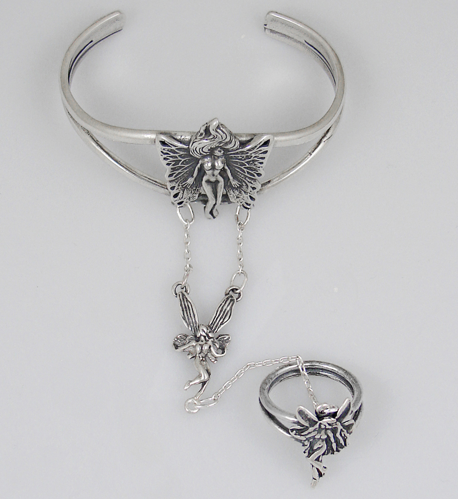 Sterling Silver Fairy Slave Bracelet