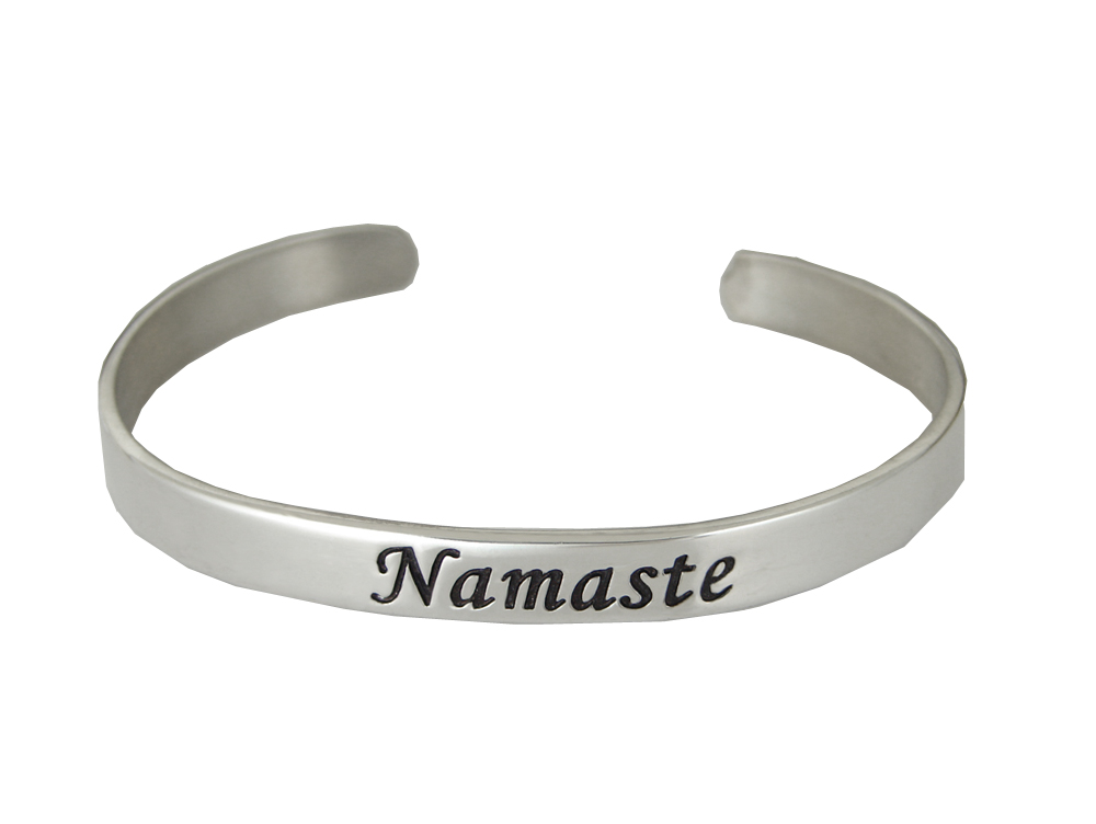 Sterling Silver "Namaste" Message Cuff Bracelet