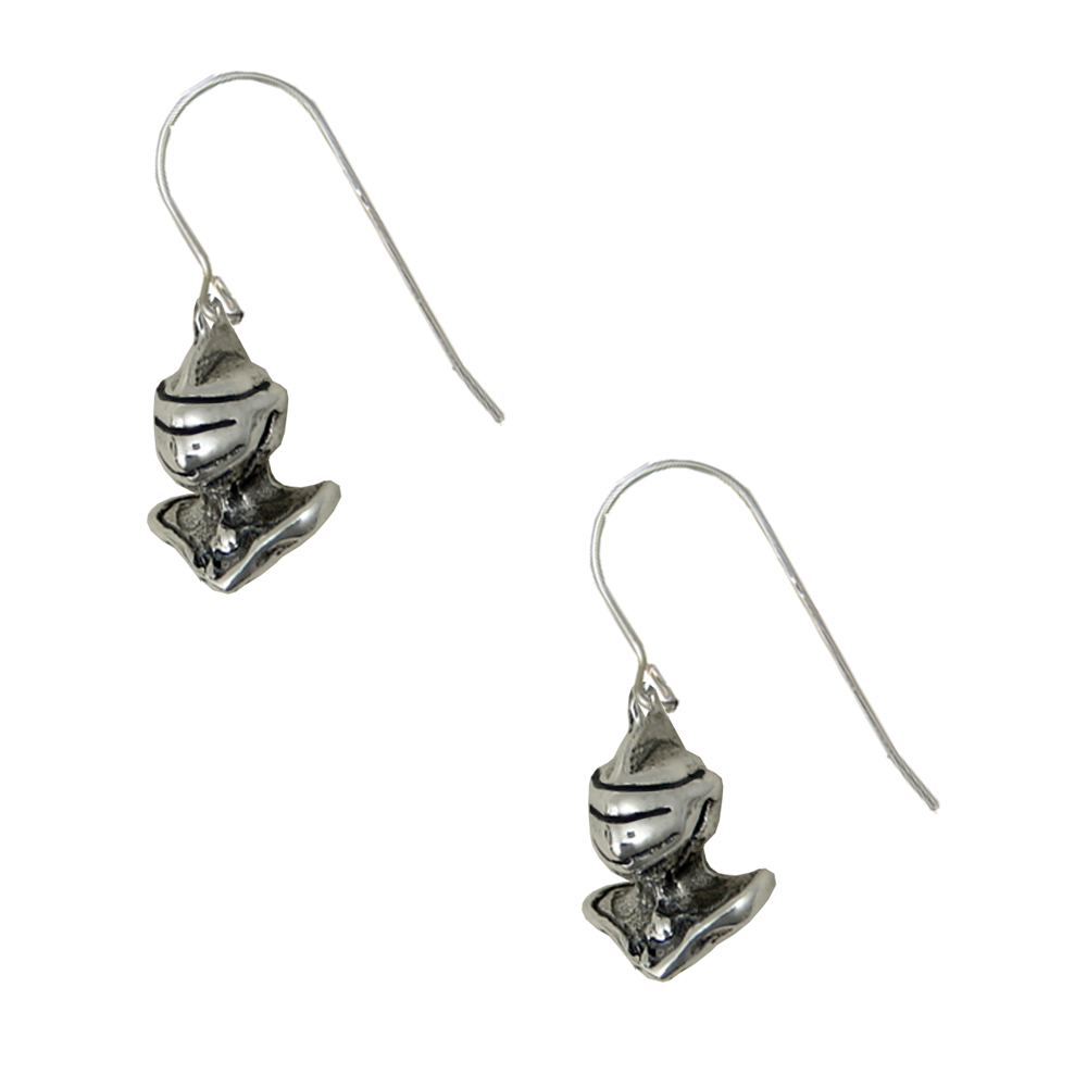 Sterling Silver Black Knight Drop Dangle Earrings