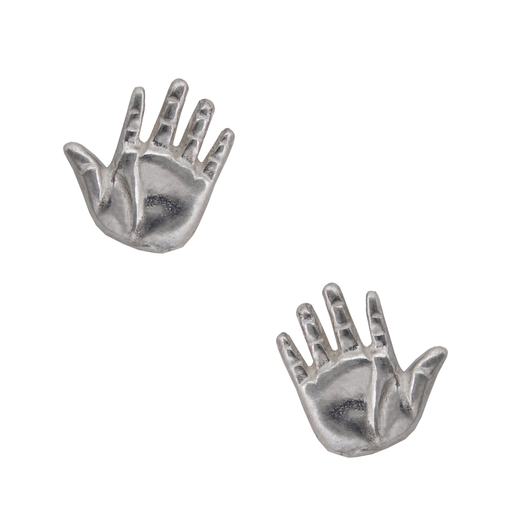 Sterling Silver Petite Hands Post Stud Earrings