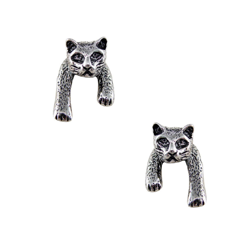 Sterling Silver Little Oscar the Cat Post Stud Earrings