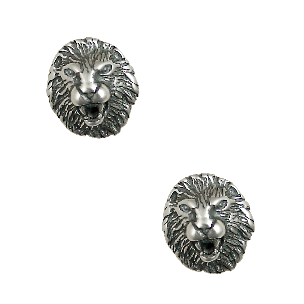 Sterling Silver Leo the Lion Post Stud Earrings