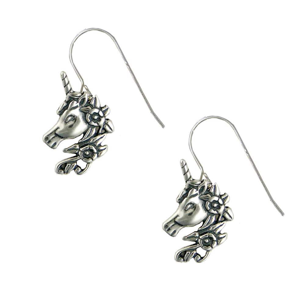 Sterling Silver Unicorn Drop Dangle Earrings