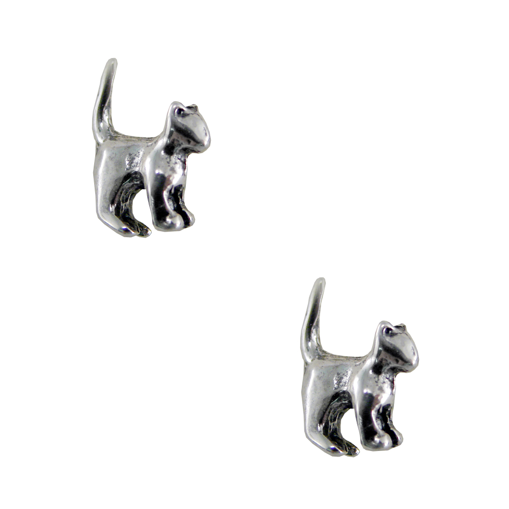 Sterling Silver Peanut the Cat Post Stud Earrings