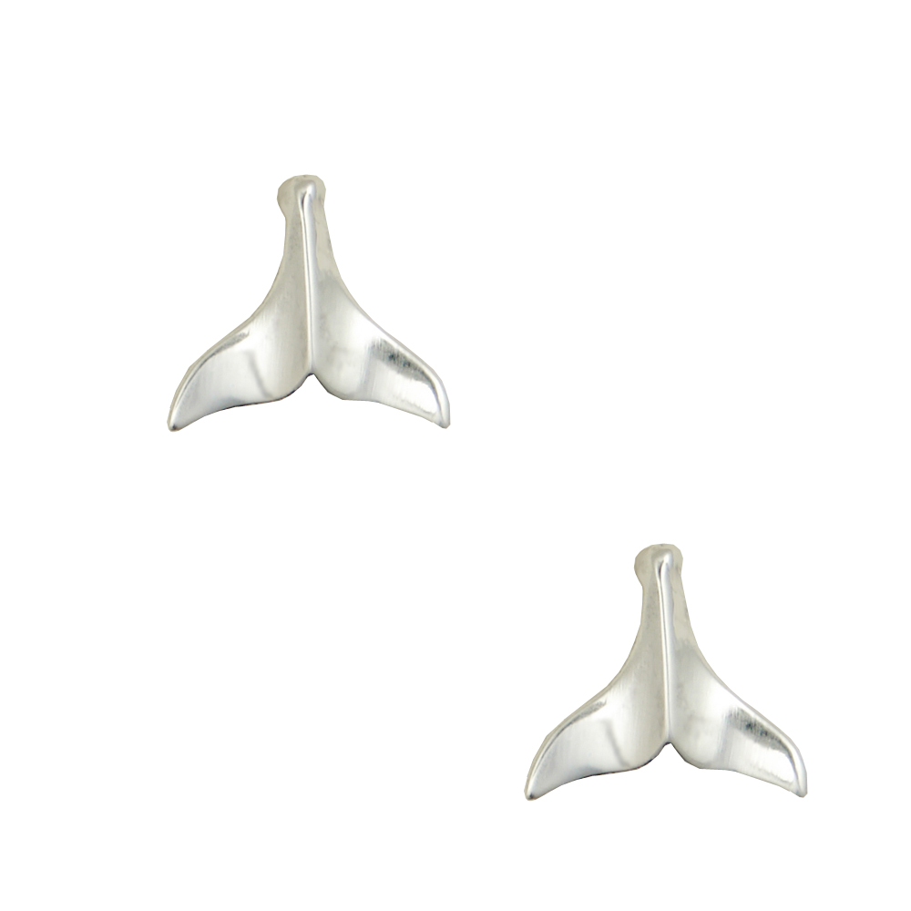 Sterling Silver Little Whale Tail Fluke Post Stud Earrings