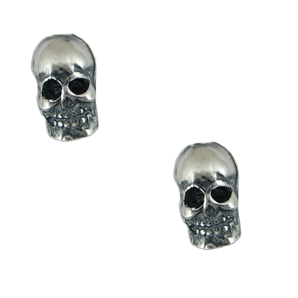 Sterling Silver Skull Post Stud Earrings