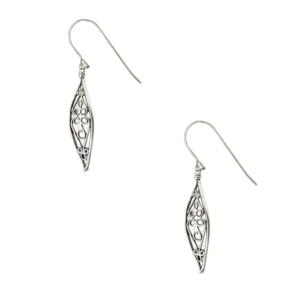 Sterling Silver Filigree Drop Dangle Earrings