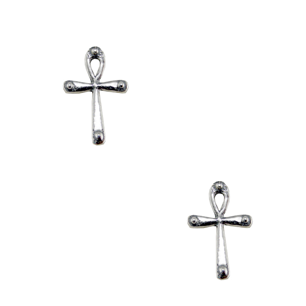 Sterling Silver Tiny Cross Post Stud Earrings