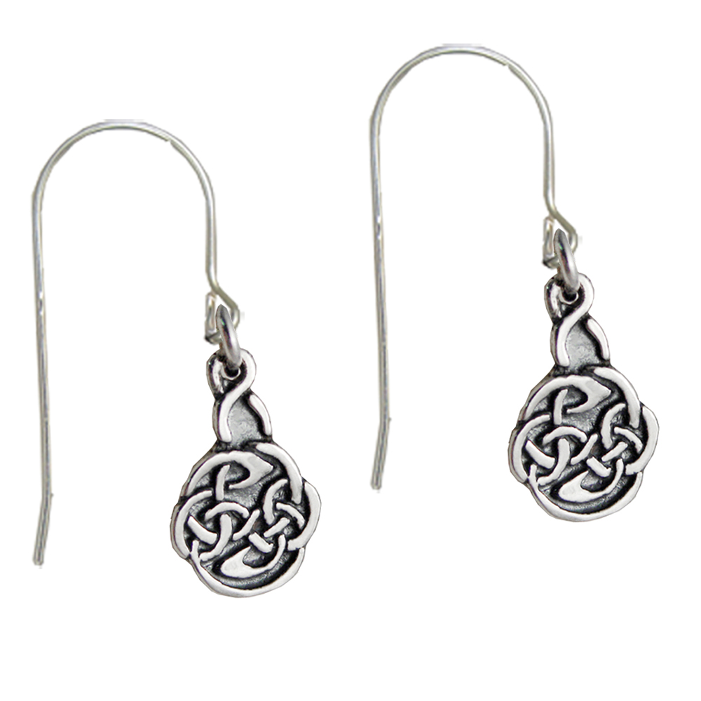 Sterling Silver Celtic Knotwork Drop Dangle Earrings