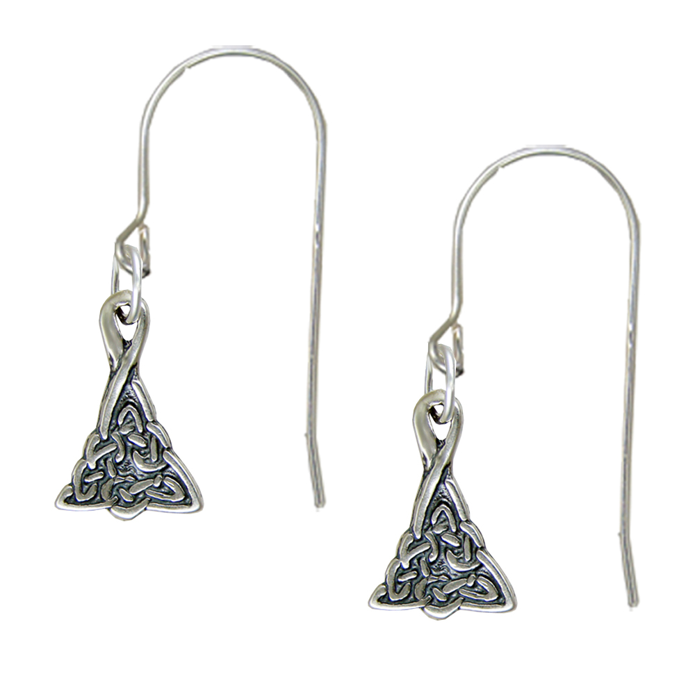 Sterling Silver Celtic Knotwork Drop Dangle Earrings