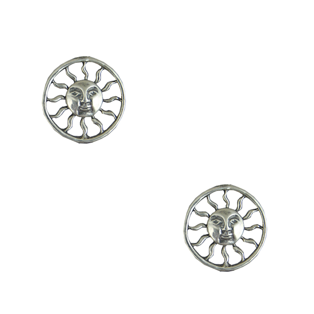 Sterling Silver Lucky Old Sun Post Stud Earrings