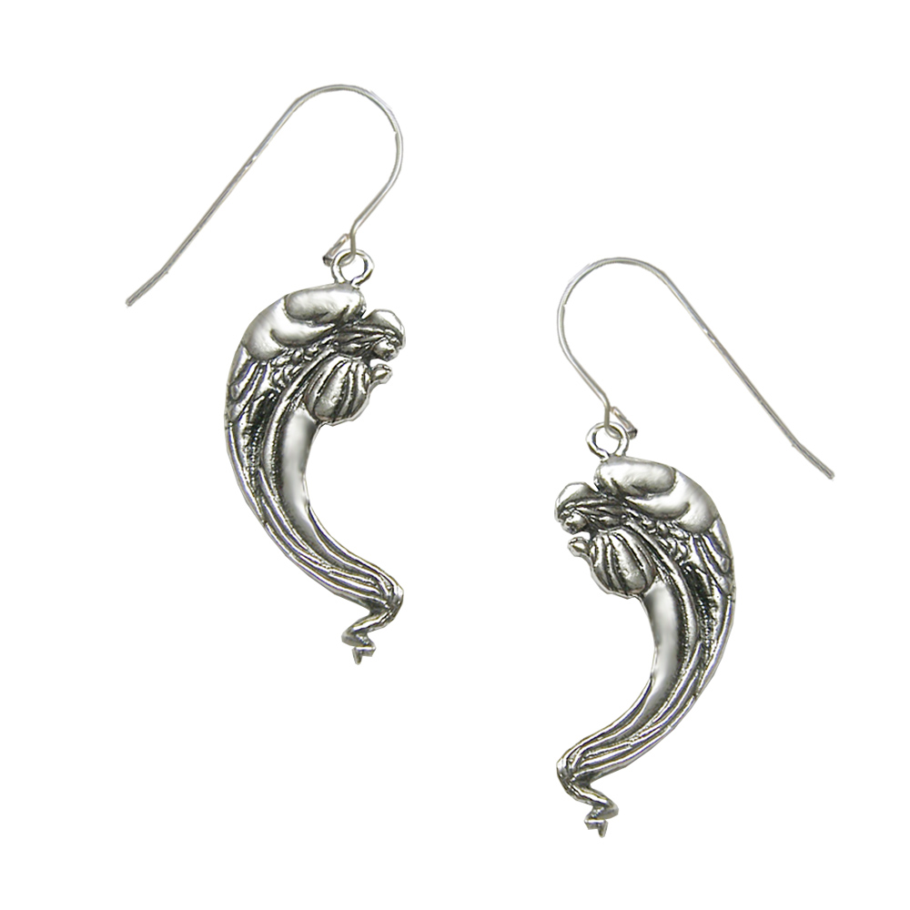 Sterling Silver Whispering Angels Drop Dangle Earrings