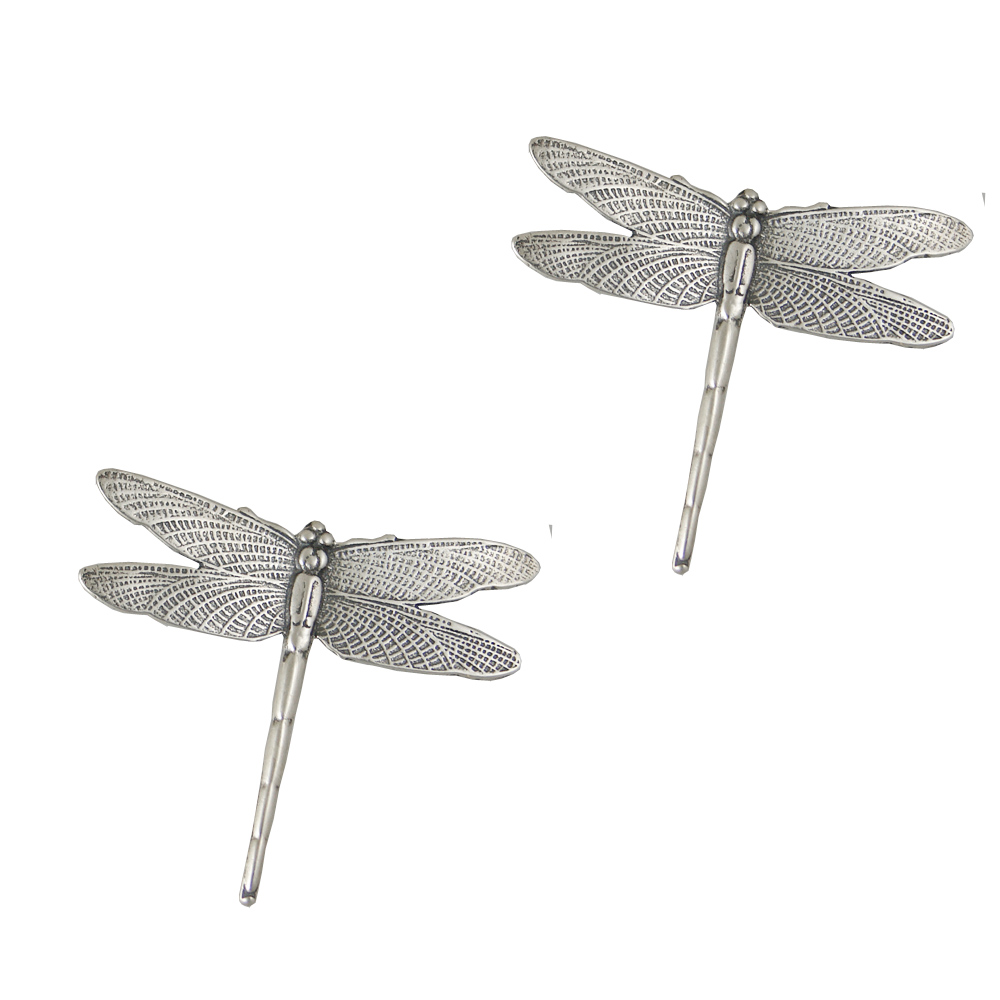 Sterling Silver Whimsical Pair of Dragonfly Post Stud Earrings