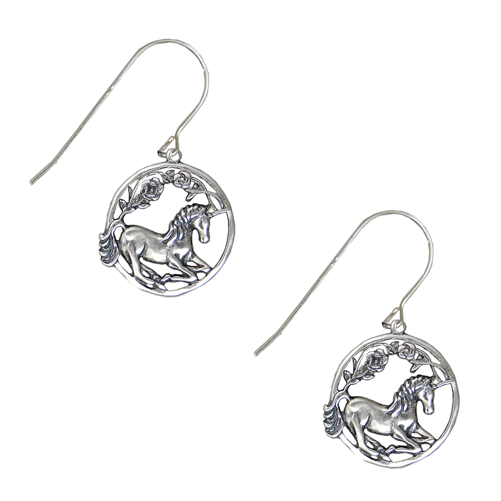 Sterling Silver Unicorn Drop Dangle Earrings