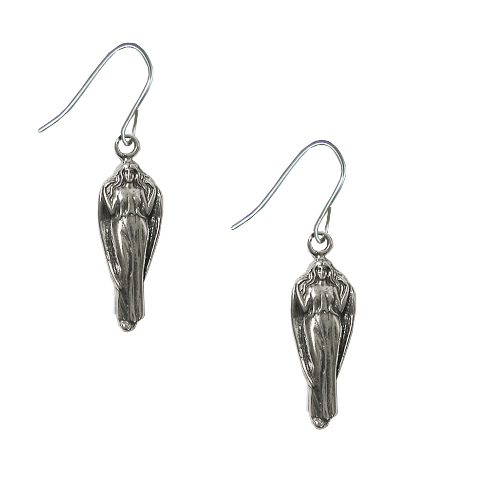 Sterling Silver Angel of Grace Drop Dangle Earrings