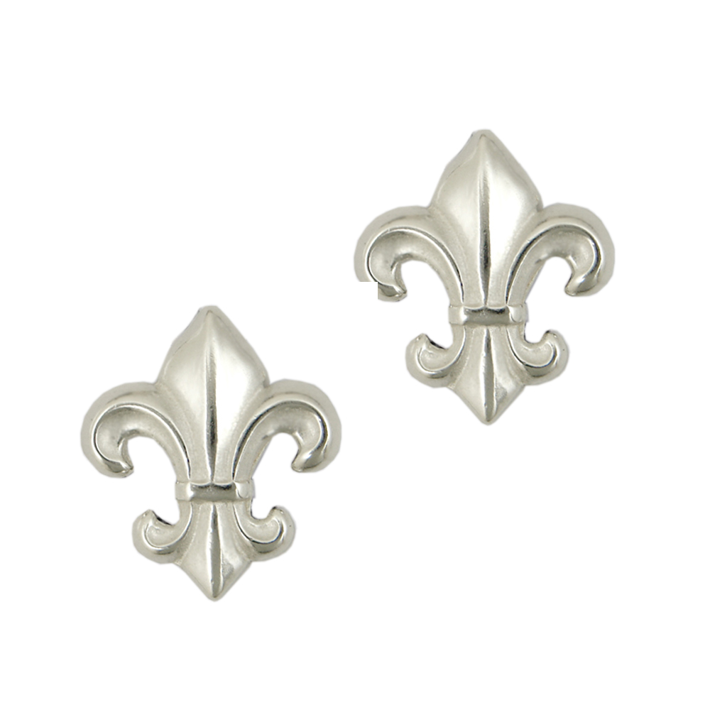 Sterling Silver Fleur de Lis Post Stud Earrings