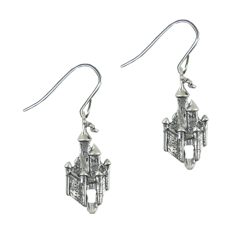 Sterling Silver Castle of Sweet Dreams Drop Dangle Earrings