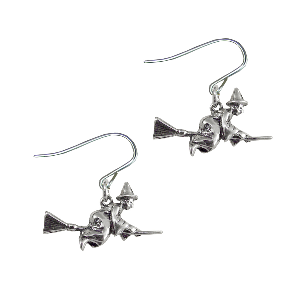 Sterling Silver Little Witch Drop Dangle Earrings