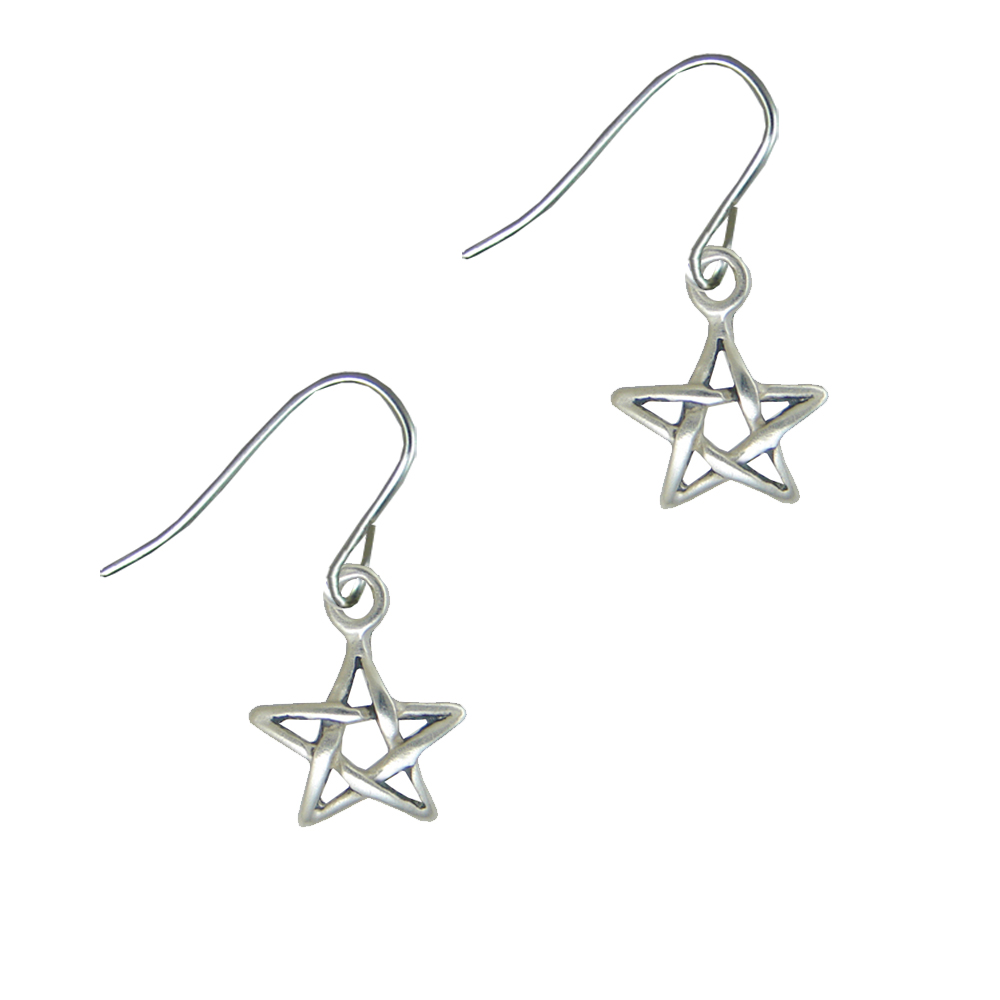 Sterling Silver Tiny Star Drop Dangle Earrings