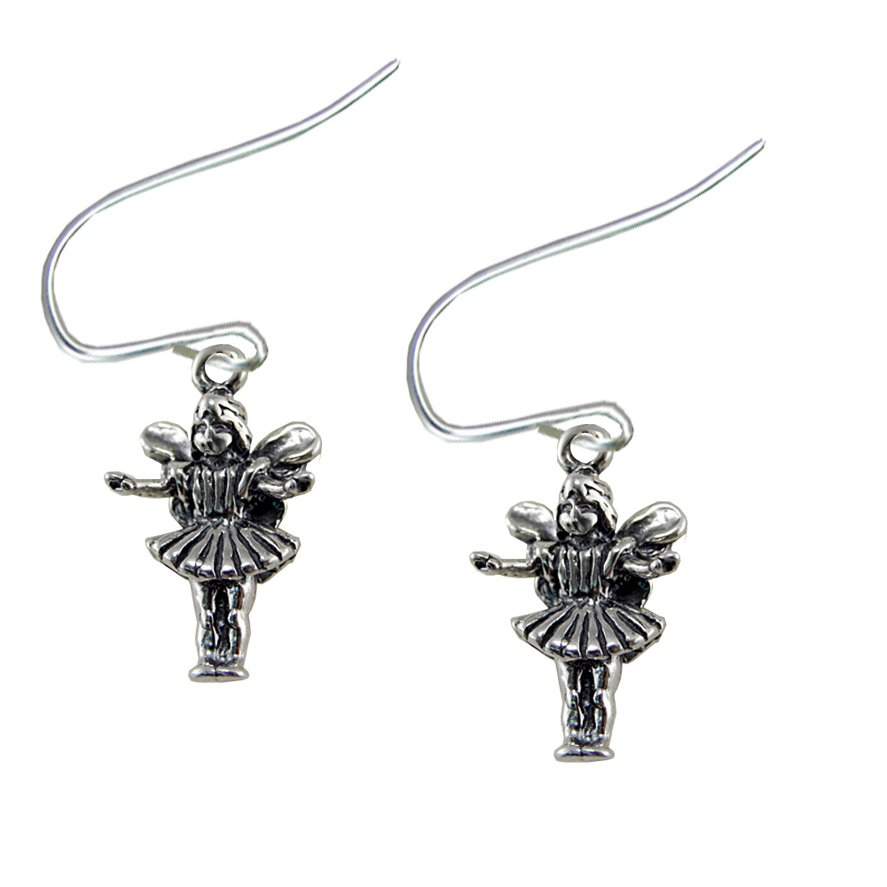 Sterling Silver Baby Fairy Drop Dangle Earrings