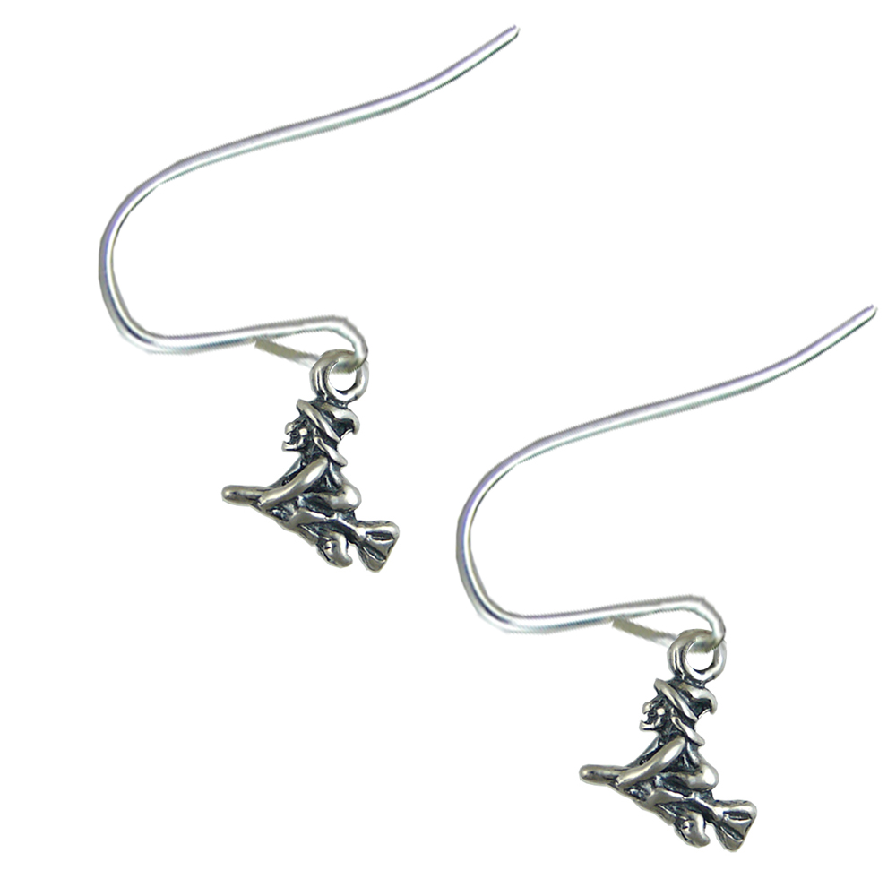 Sterling Silver Little Witch Drop Dangle Earrings