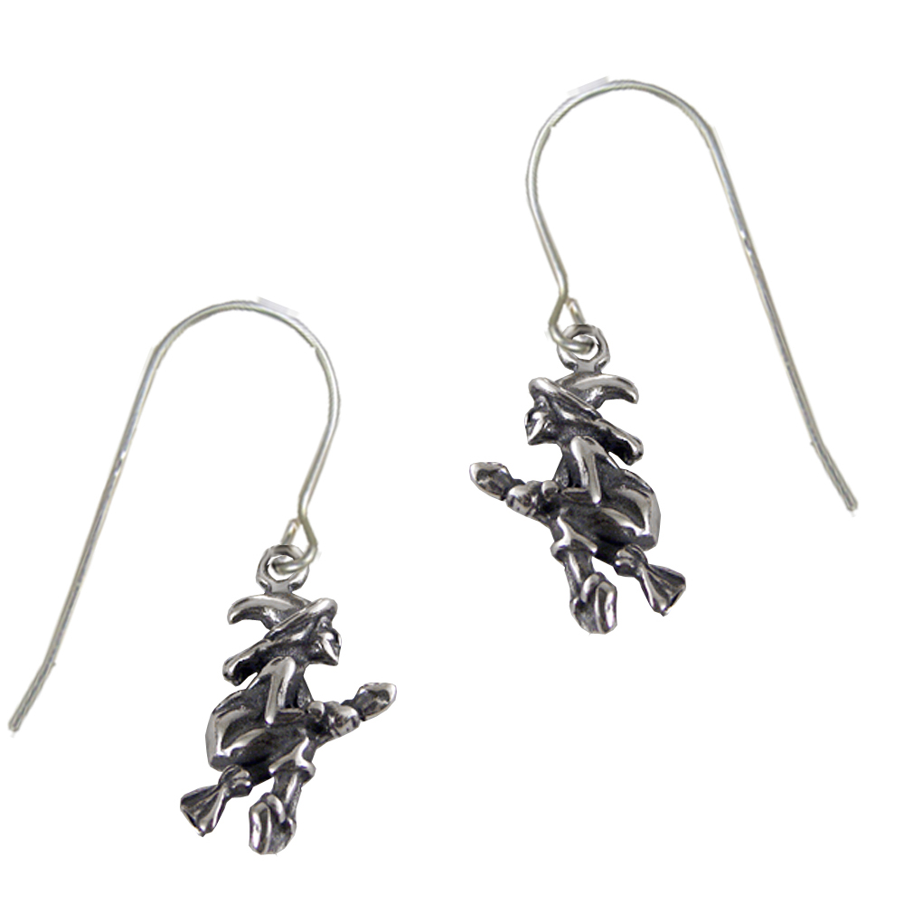 Sterling Silver Little Witch Drop Dangle Earrings