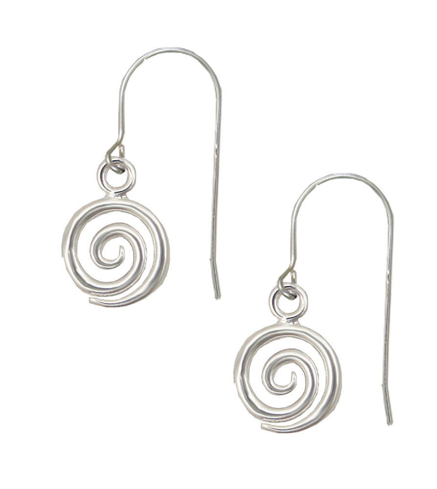 Sterling Silver Mystical Spiral Drop Dangle Earrings