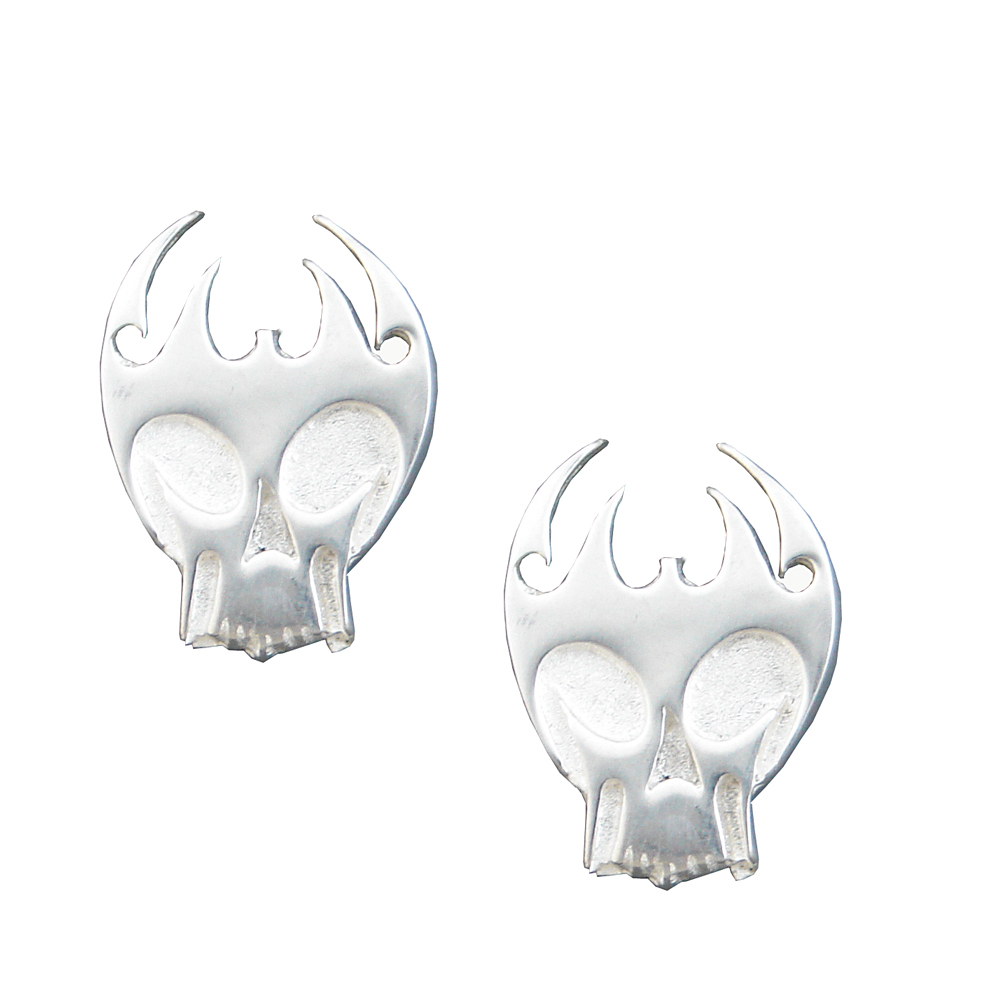 Sterling Silver Tribal Skull Post Stud Earrings