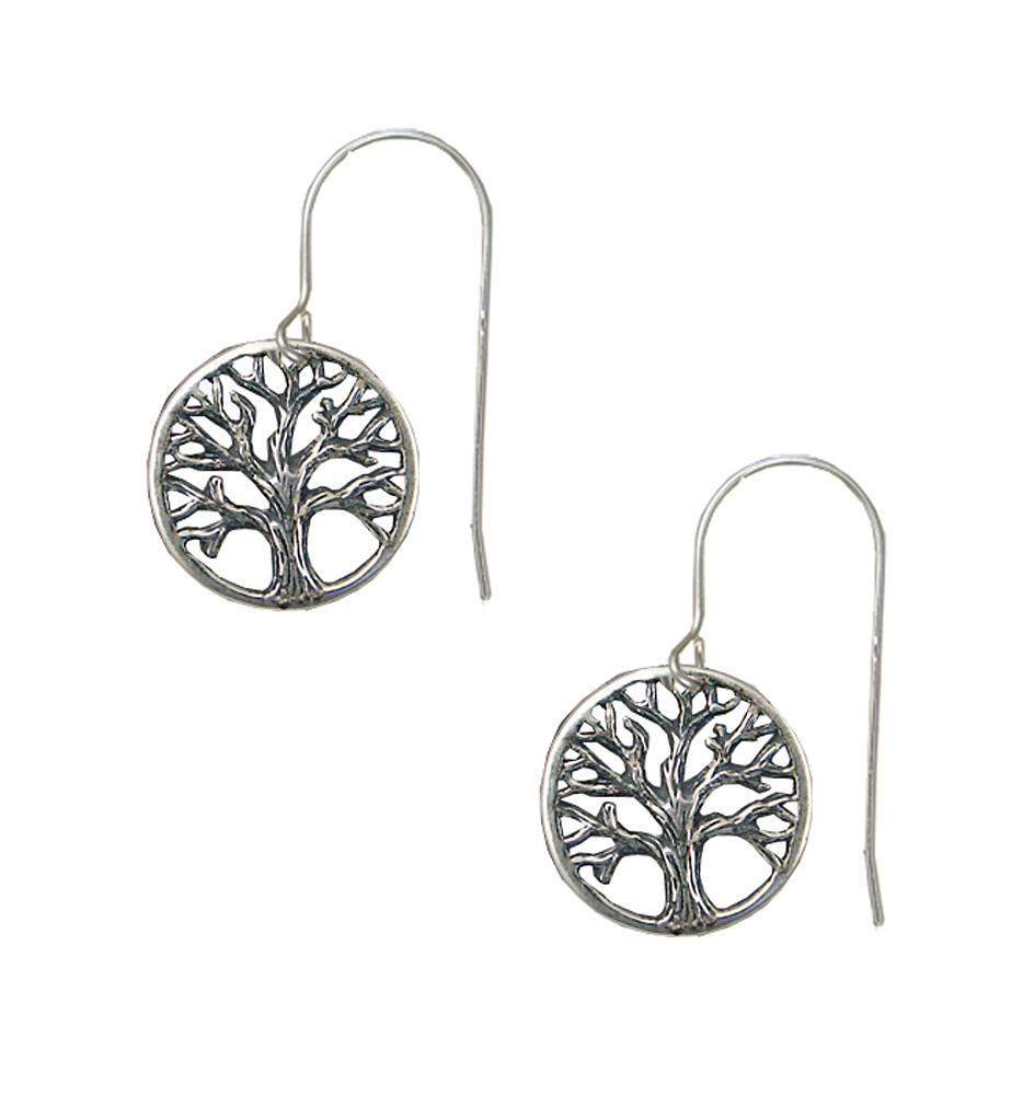 Sterling Silver Tree of Life Drop Dangle Earrings