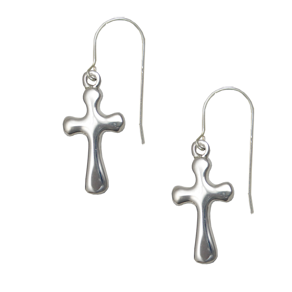 Sterling Silver Cross Drop Dangle Earrings