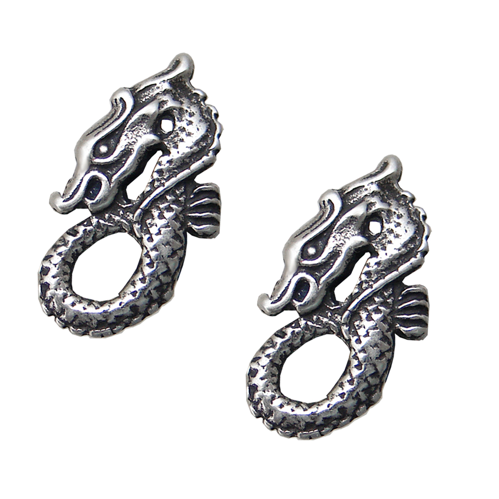 Sterling Silver Tiny Dragon Post Stud Earrings