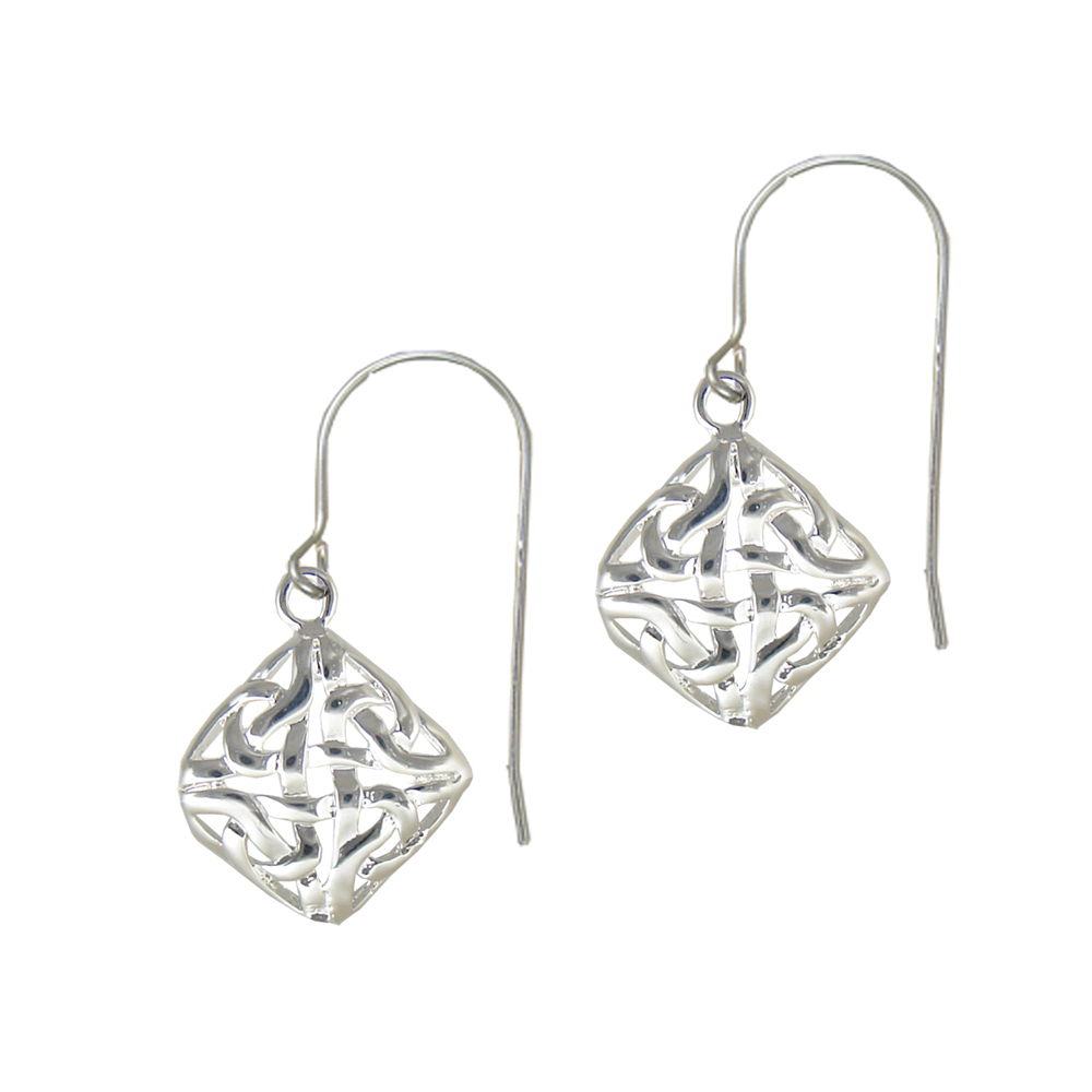 Sterling Silver Celtic Knotwork Drop Dangle Earrings