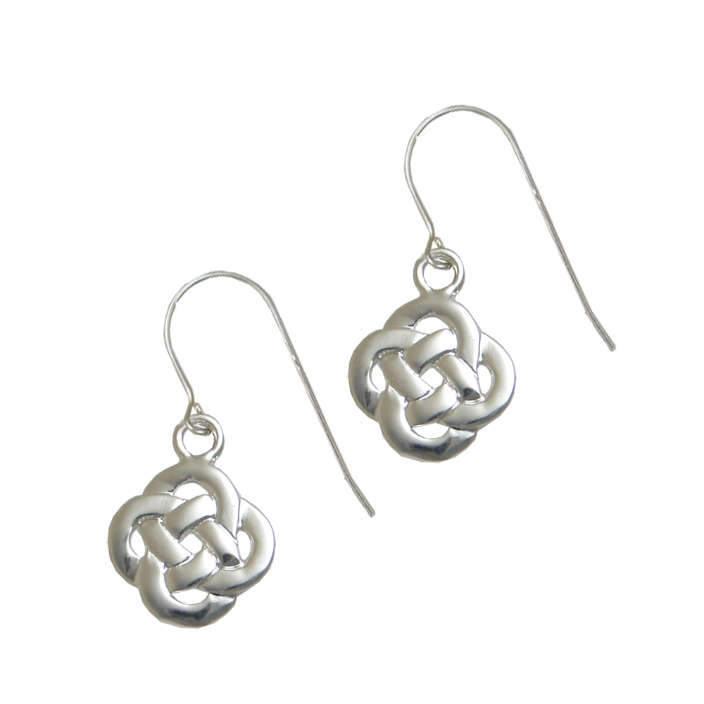 Sterling Silver Celtic Knotwork Drop Dangle Earrings