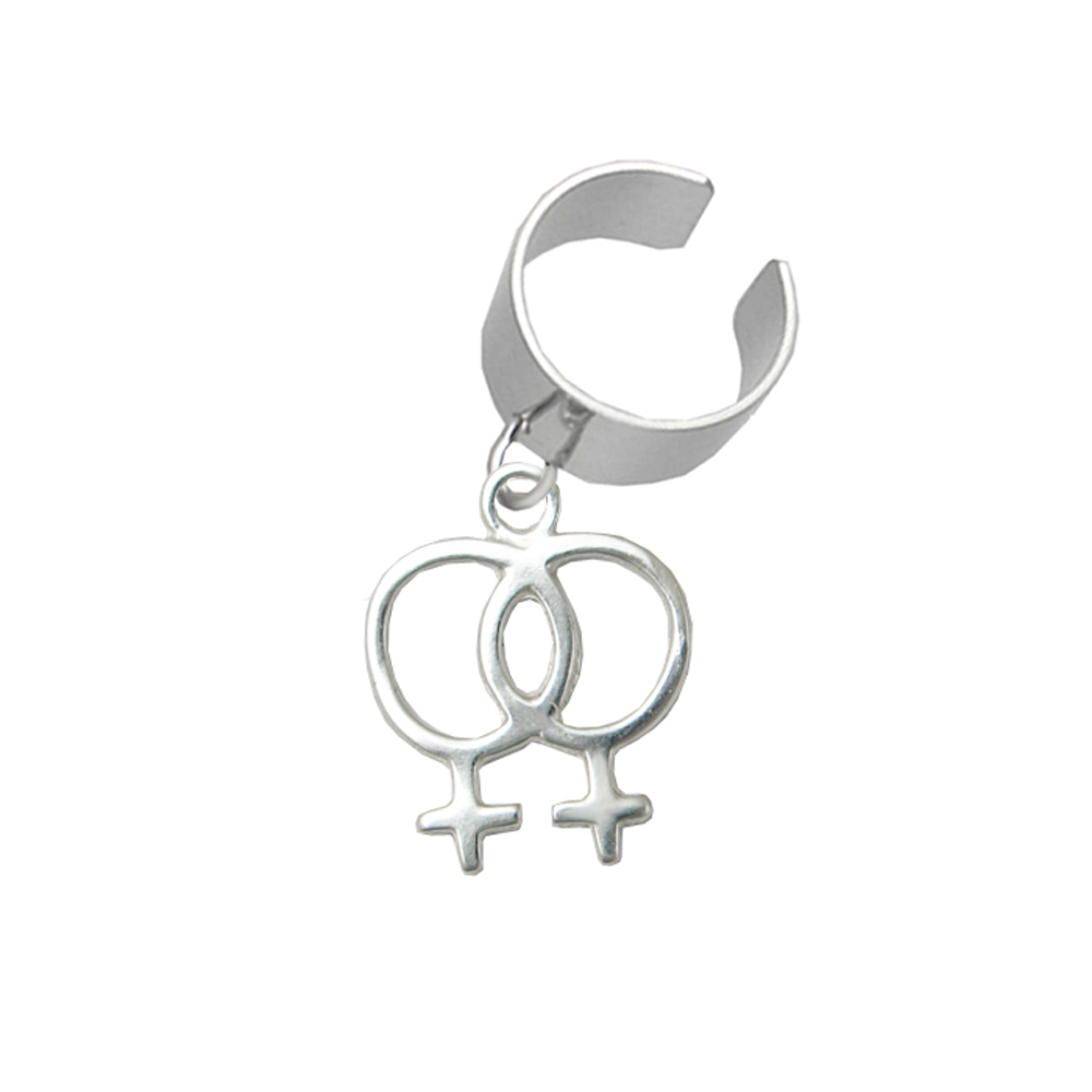 Sterling Silver Female Gay Pride Symbol Dangle Ear Cuff