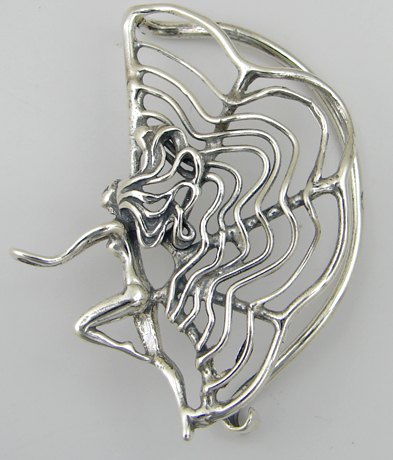 Sterling Silver Winged Woman Fairy Left Only Ear Cuff Wrap