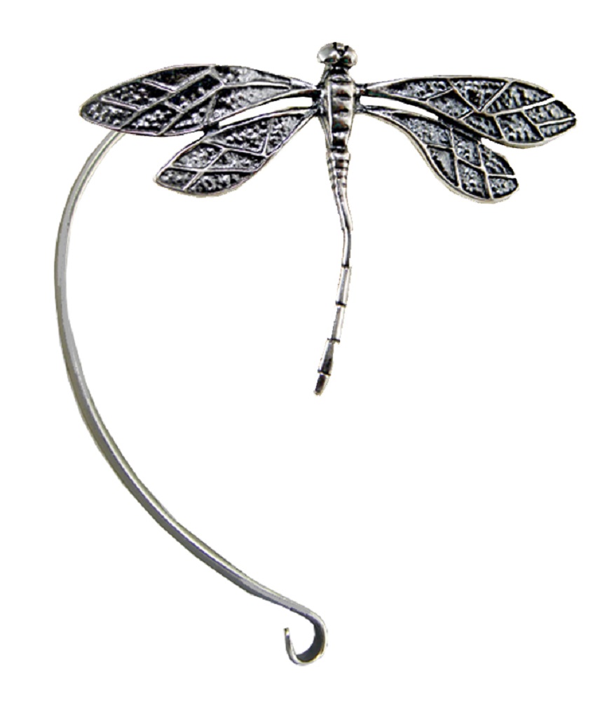 Sterling Silver Magical Dragonfly Left Only Ear Cuff Wrap