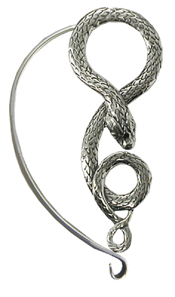 Sterling Silver Fascinating Snake Left Only Ear Cuff Wrap