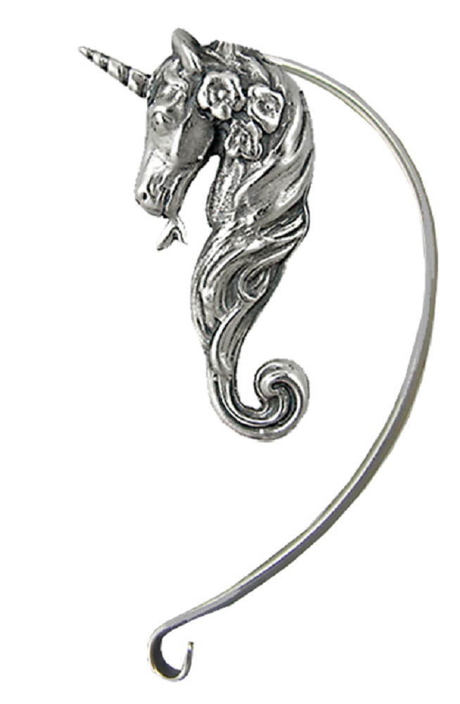 Sterling Silver Unicorn Left Only Ear Cuff Wrap