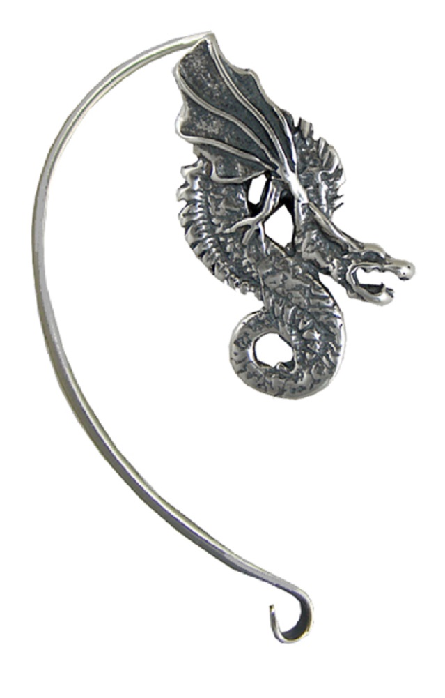 Sterling Silver Dragon Left Only Ear Cuff Wrap