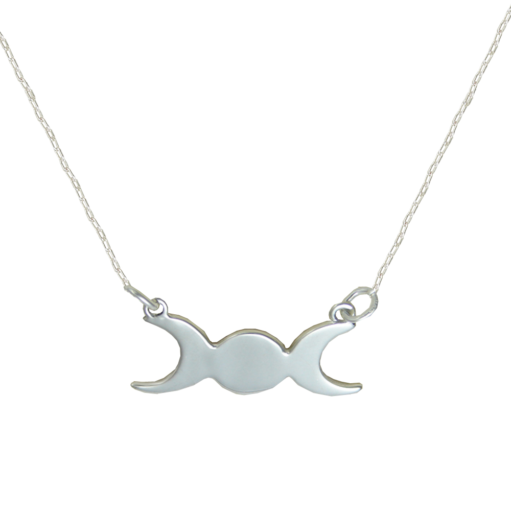 Sterling Silver Moon Phases Silhouette Necklace