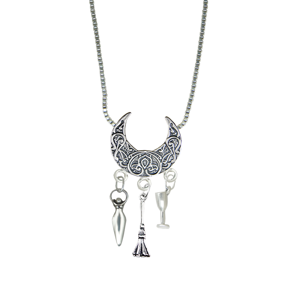 Sterling Silver Goddess Charm Holder Pendant Necklace
